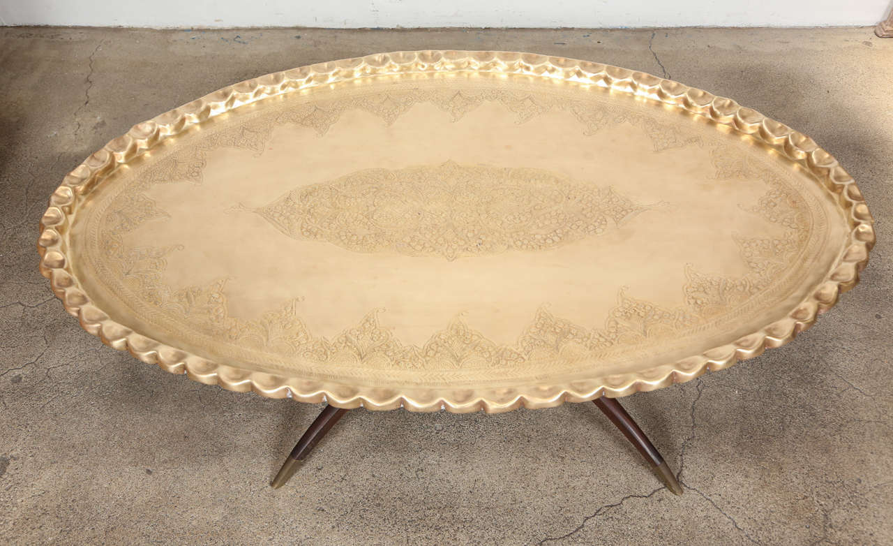 vintage brass tray coffee table
