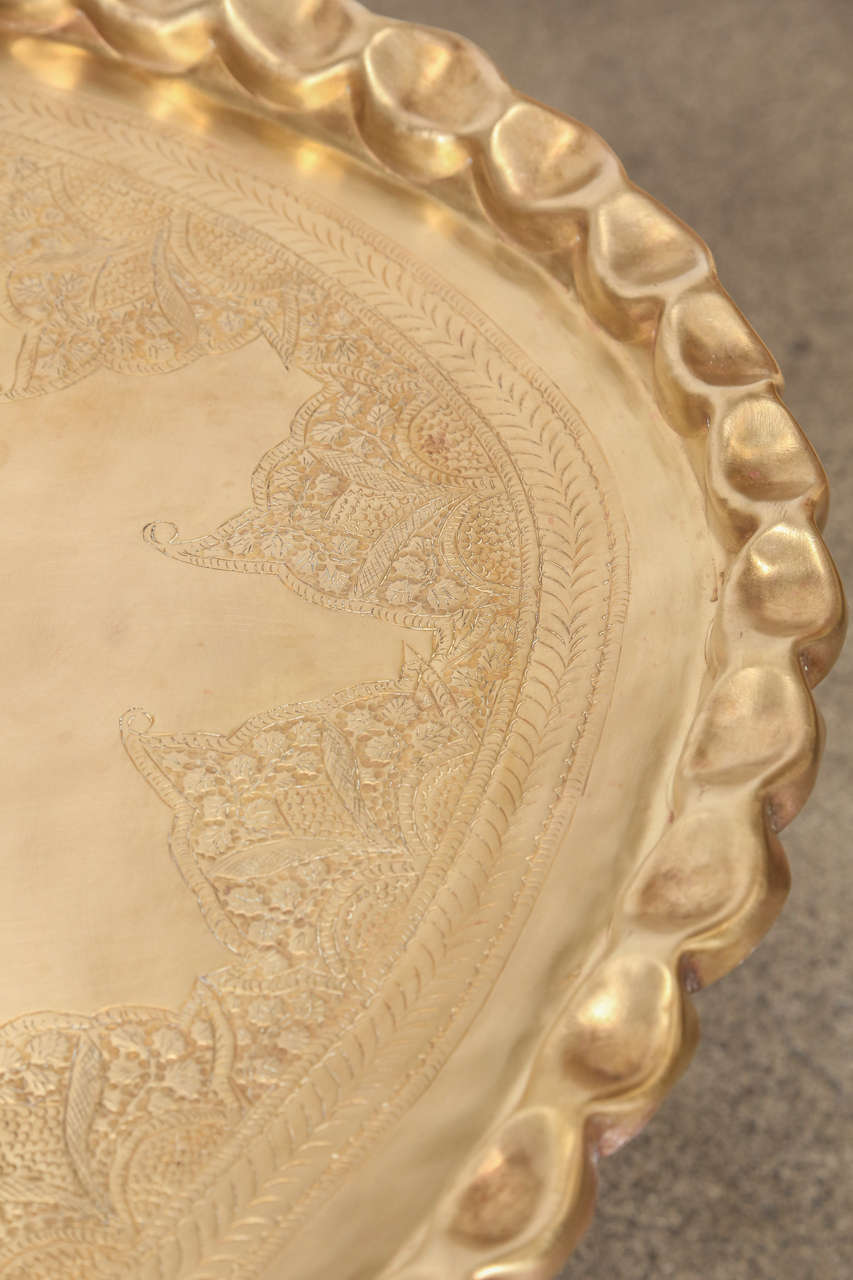 Islamic Brass Tray Coffee Table on Spider-Legs