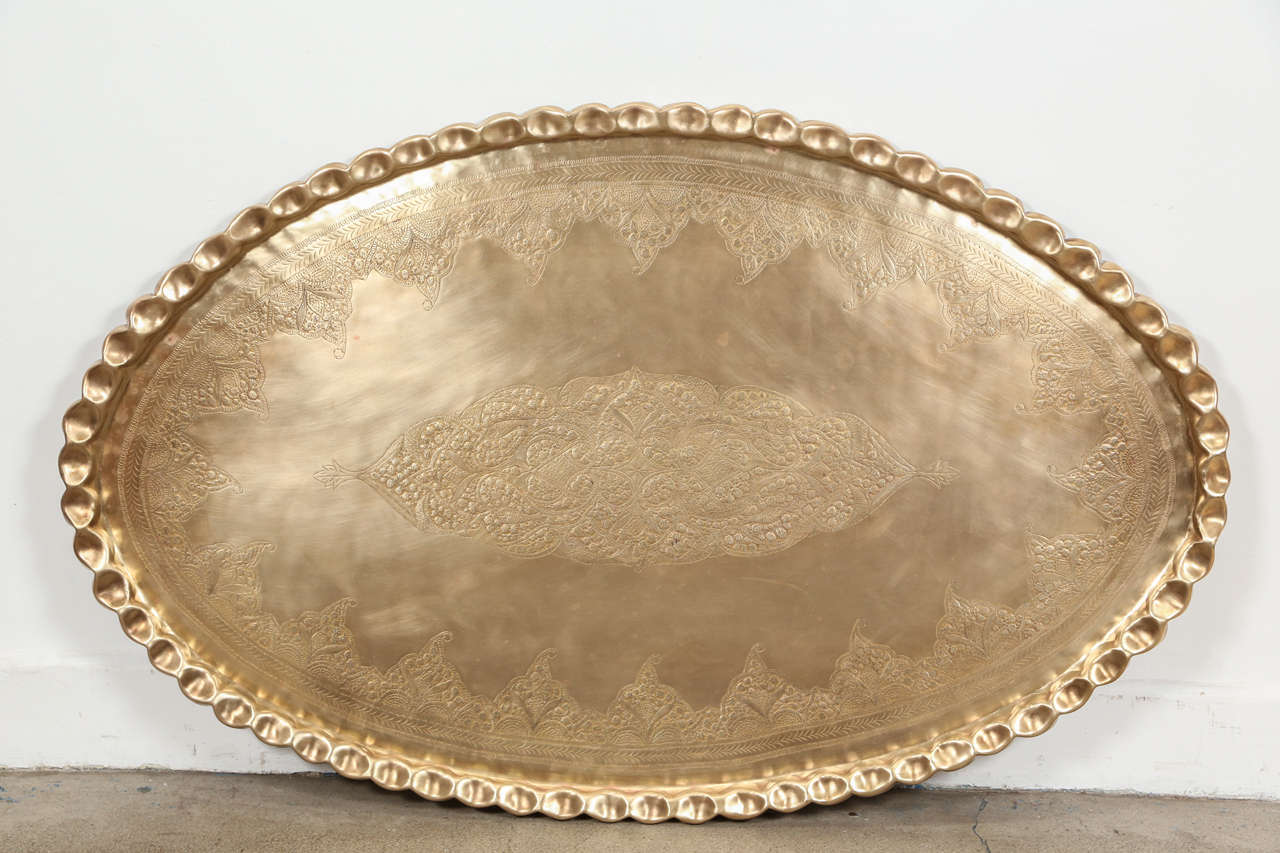 Mid-20th Century Brass Tray Coffee Table on Spider-Legs