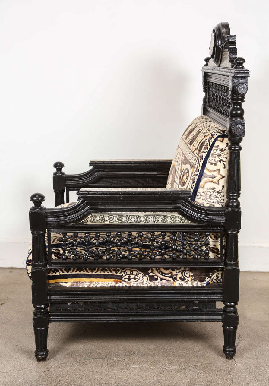 Antique Syrian Moorish Style Black Armchairs For Sale at 1stdibs