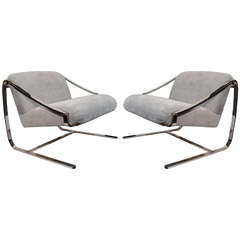 Vintage Pair of Exceptional Lounge Chairs - From the "Plaza" Series by Brueton