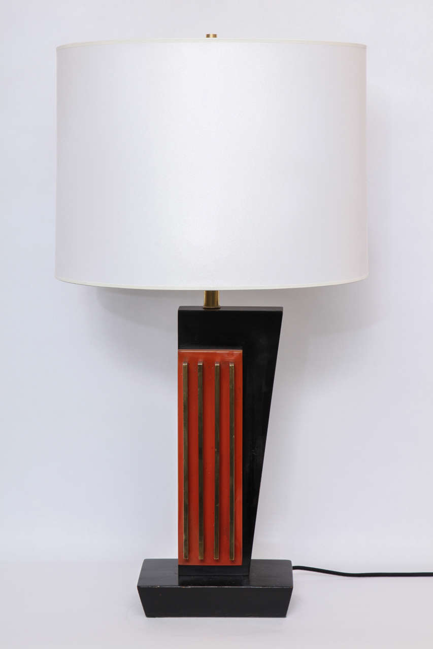 Brass  Table Lamp attributed to Paul Lobel American Modernist 1930's For Sale