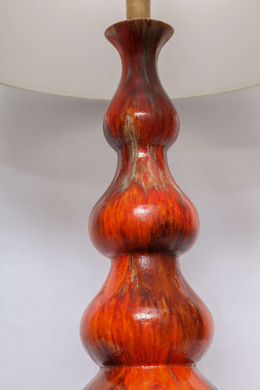 Mid-20th Century Table Lamp Mid Century Modern Sculptural Ceramic 1950's