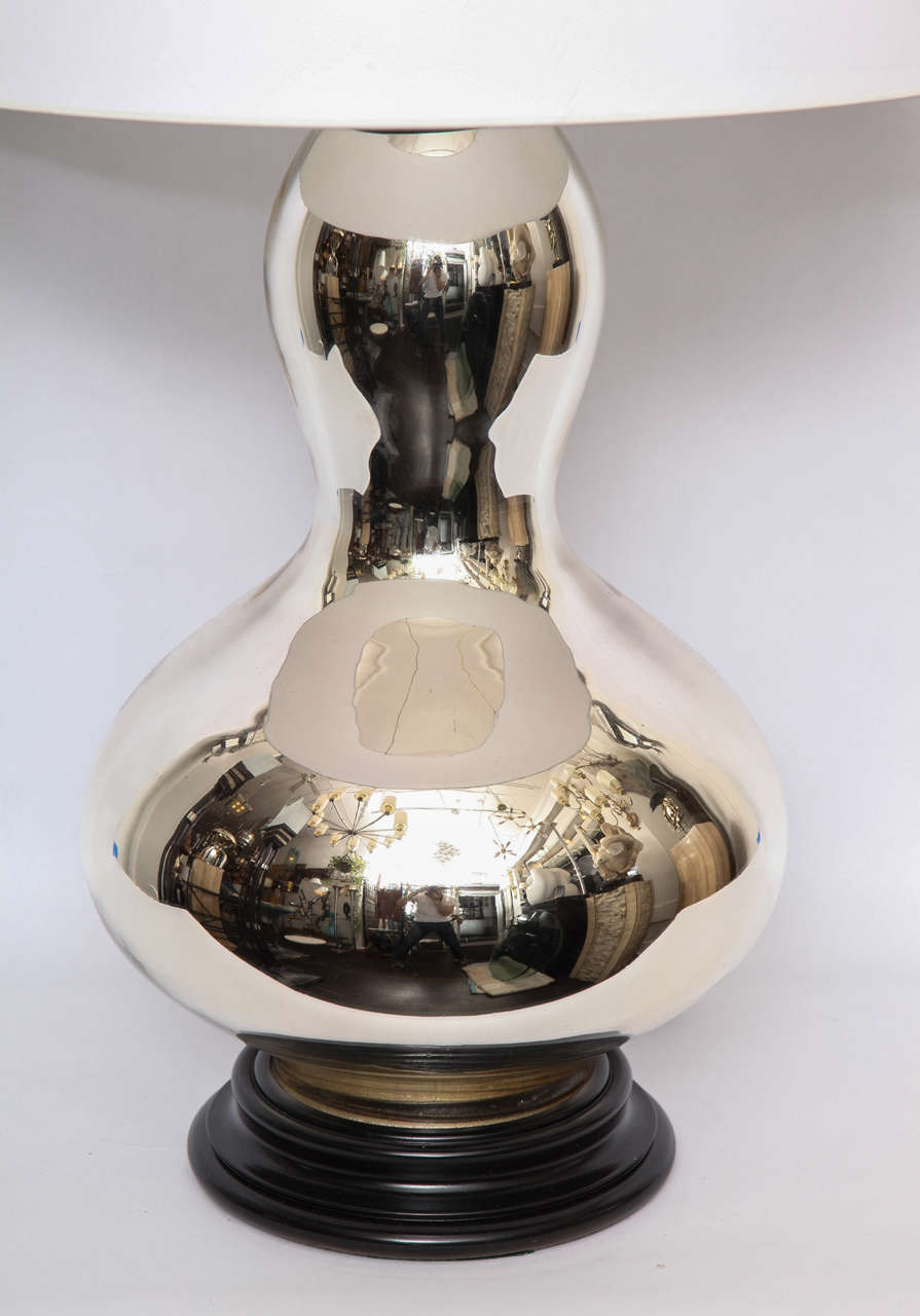 Mid-Century Modern 1960s Sculptural Mercury Glass Table Lamp