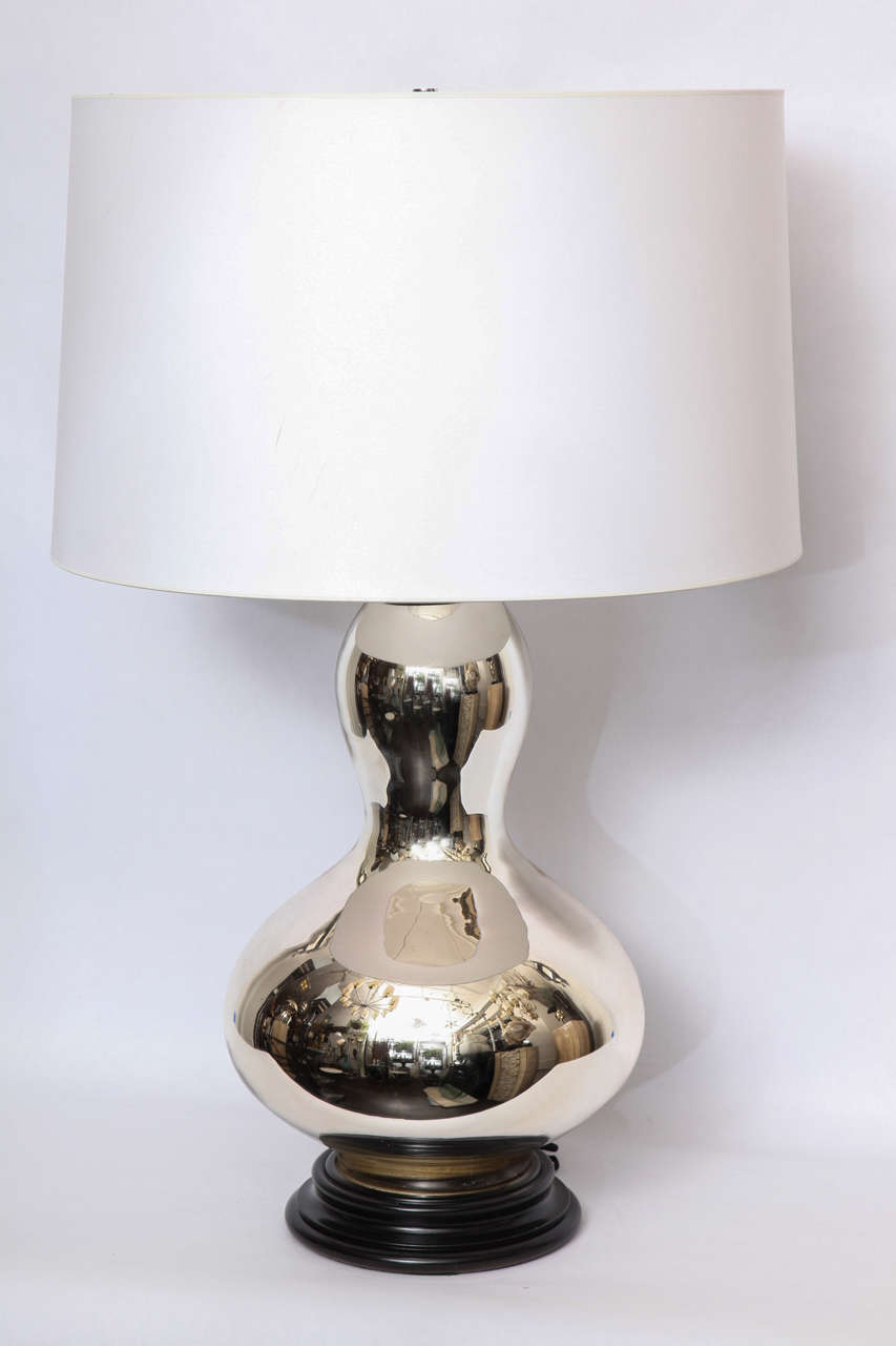 American 1960s Sculptural Mercury Glass Table Lamp