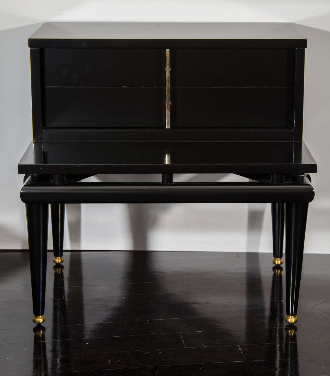 Mid-20th Century Black Lacquer Side Tables