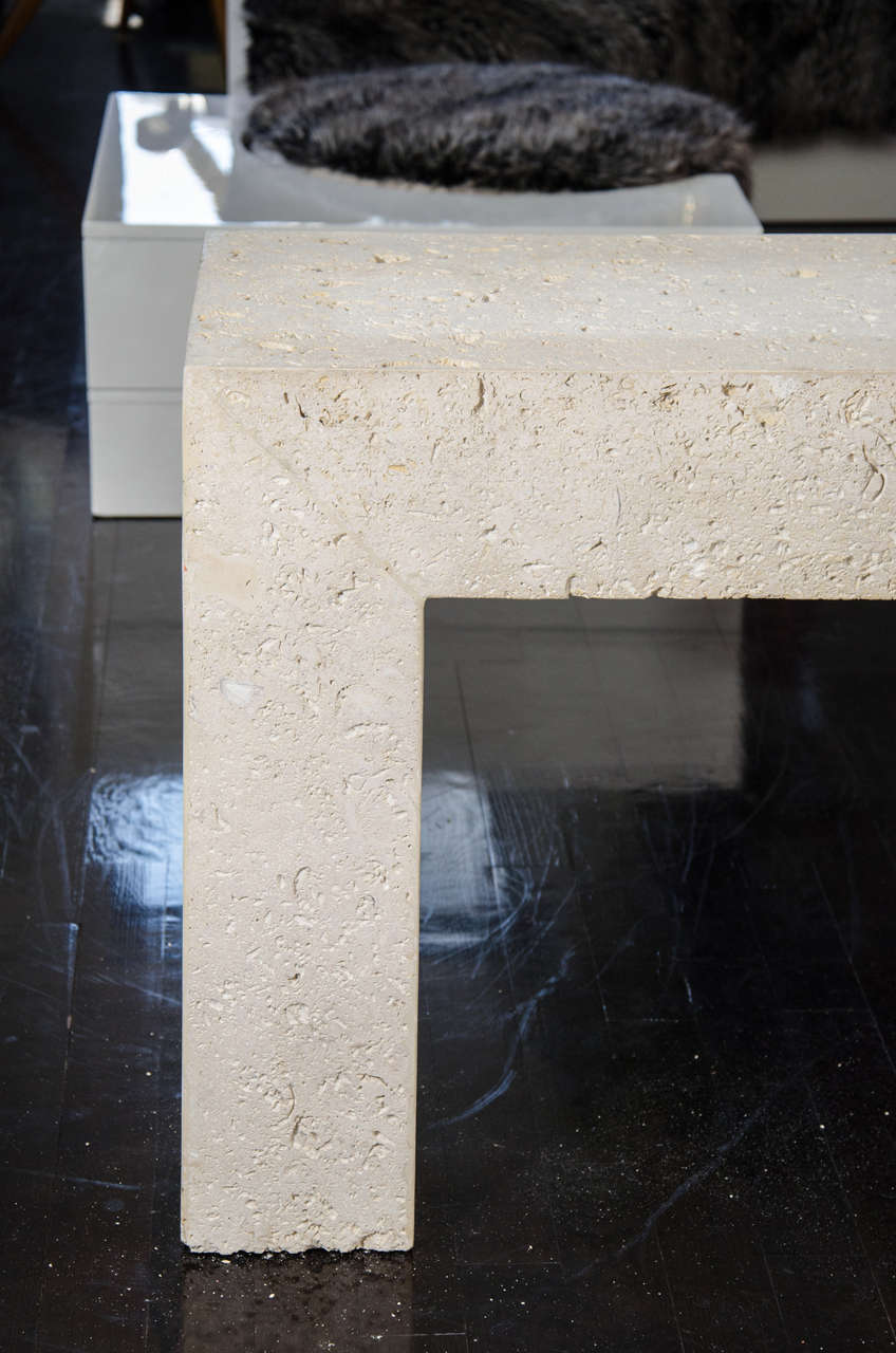 Limestone Fossil Console In Excellent Condition In New York, NY