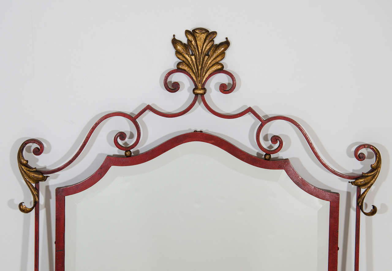 French Red and Gold Mirror