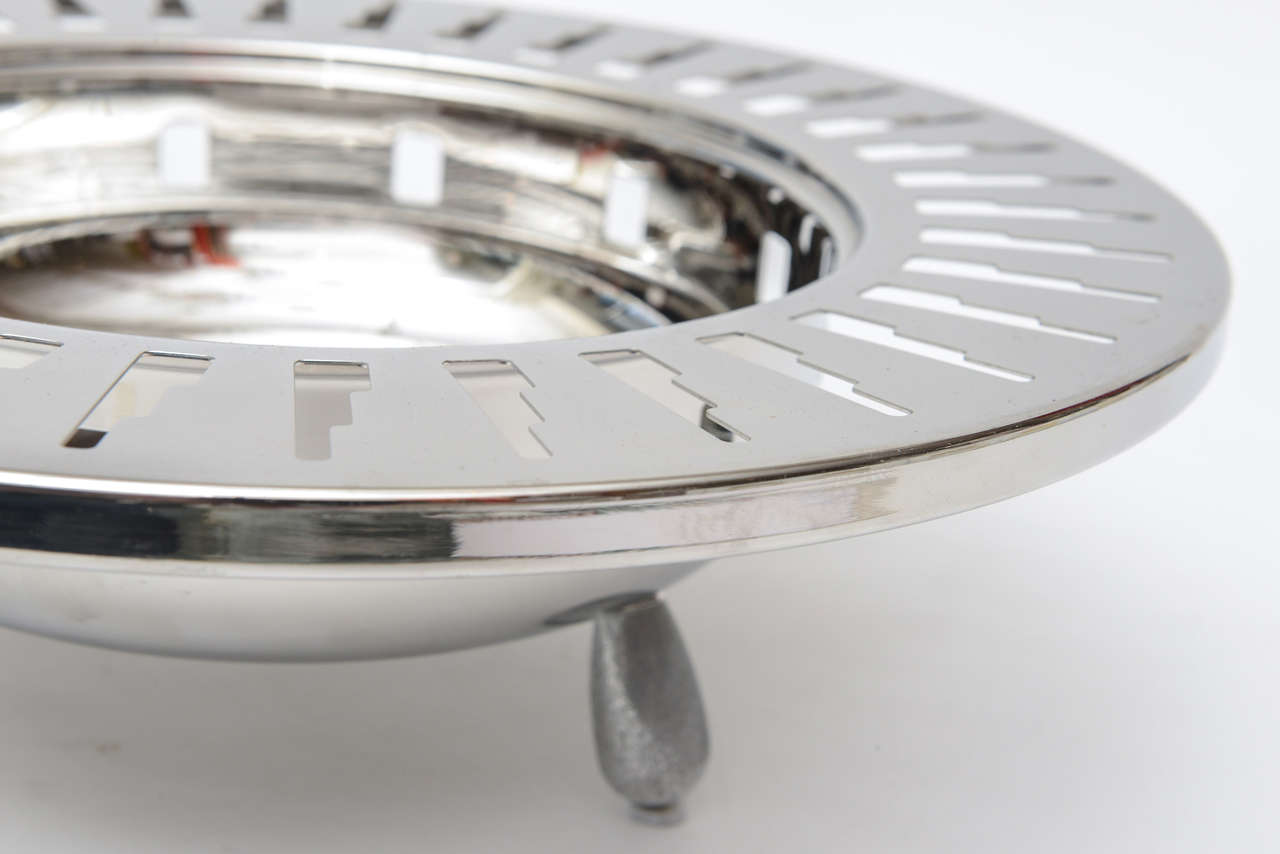 Late 20th Century Italian Alessi Stainless Steel Cutout Skyscraper Footed Bowl