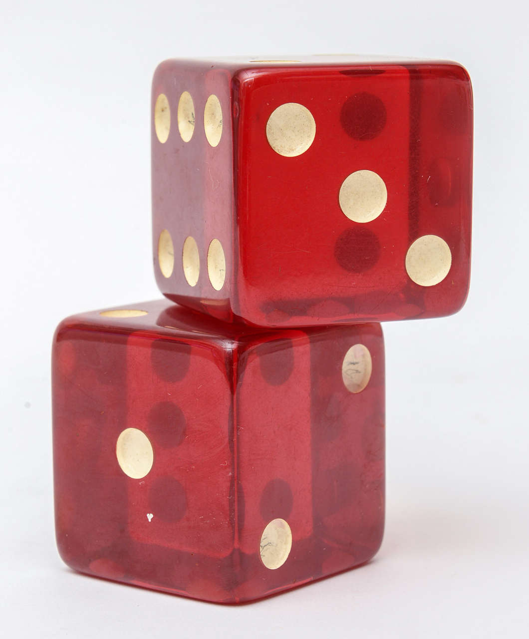 Pair of Original Bakelite Red Dice at 1stdibs