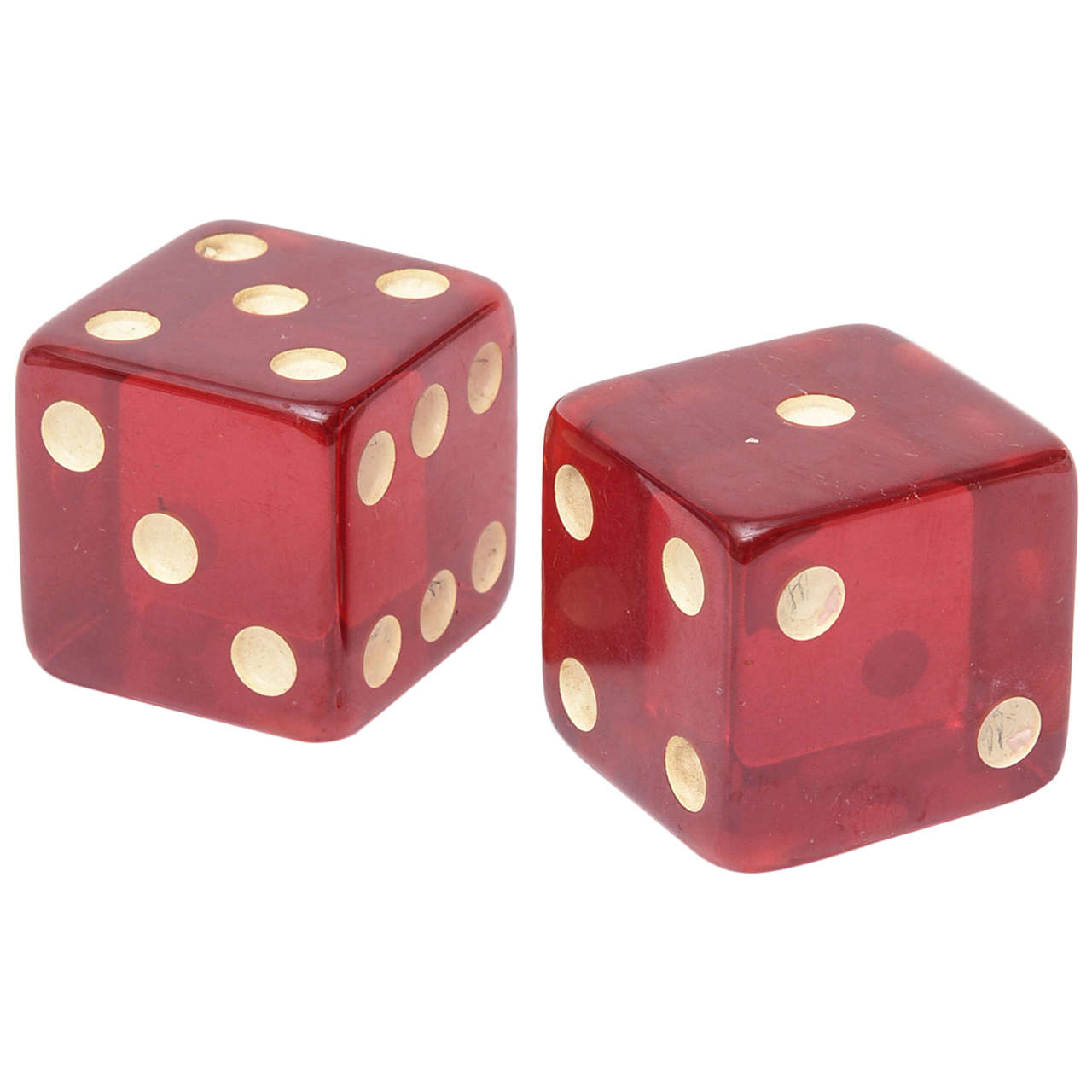 Pair of Original Bakelite Red Dice at 1stDibs