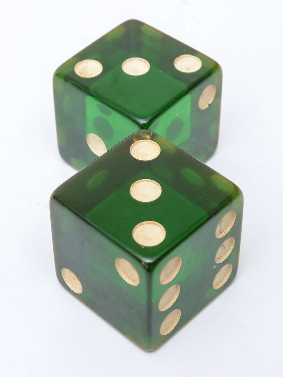 Pair of Green Bakelite Dice at 1stdibs