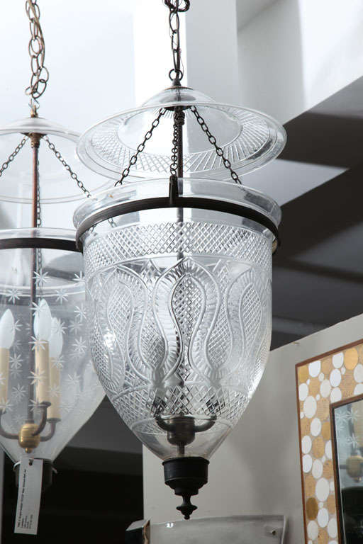 19th C Anglo-Indian 12" Diameter Bell-Jar Lantern