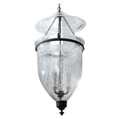 19th C Anglo-Indian 12" Diameter Bell-Jar Lantern