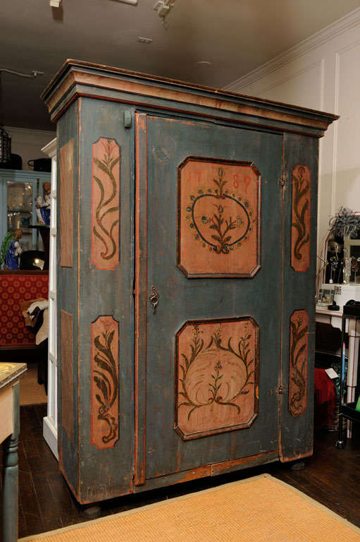 Painted Pine Armoire from Tyrol