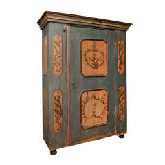 Painted Pine Armoire from Tyrol