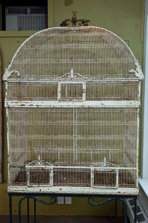 Metal Birdcage on Stand For Sale 1