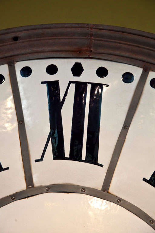 White Face Enamel Clock For Sale at 1stdibs