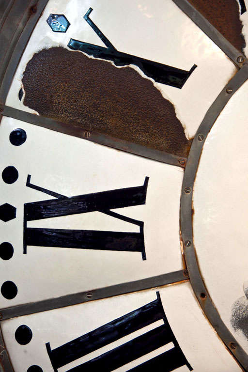 White Face Enamel Clock For Sale at 1stdibs