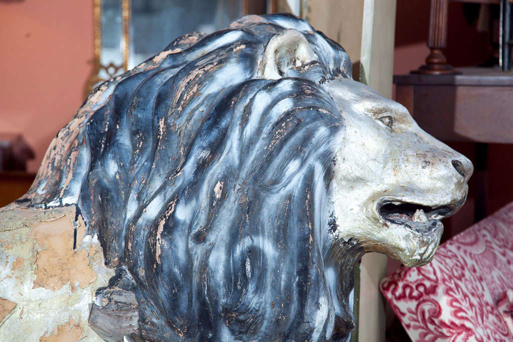 American Fiberglass Paint Decorated Carousel Lion