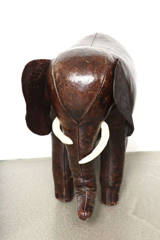 leather elephant footstool