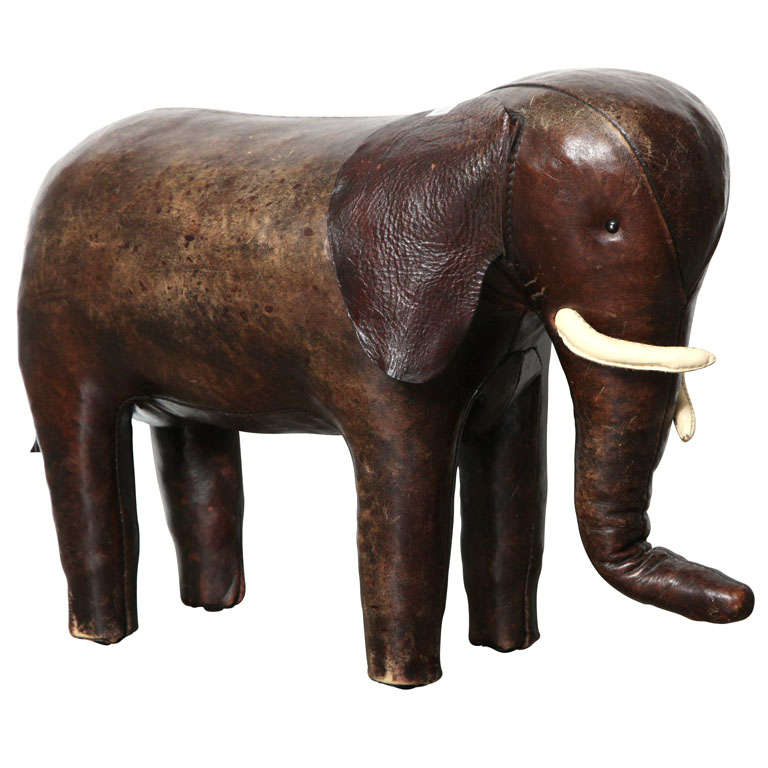 Abercrombie and Fitch Co. Leather Elephant Ottoman at 1stDibs leather elephant footstool