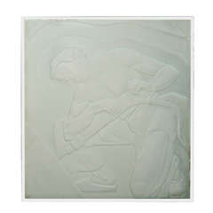 Rare Orrefors Etched Window Commision By Vicke Lindstrand