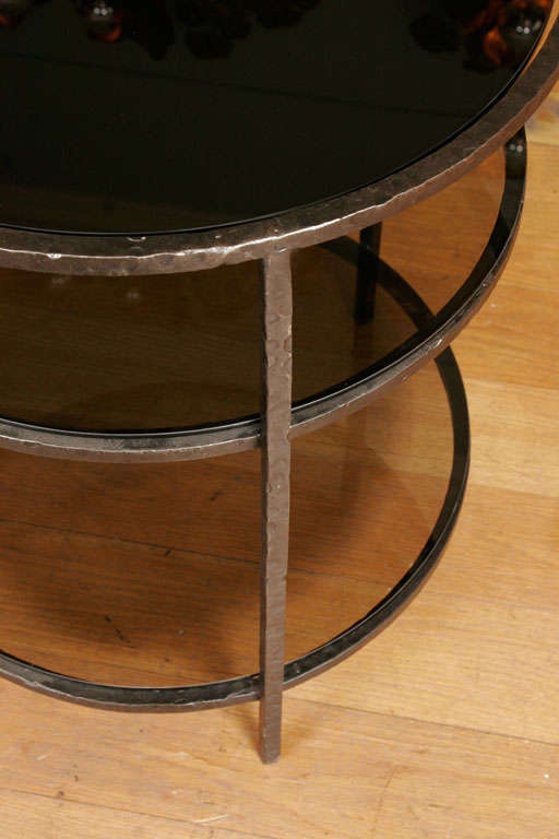 CIRCULAR, THREE-TIERED OCCASIONAL TABLE