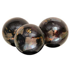 Vintage Three Beautiful Wordly Murano Glass Balls