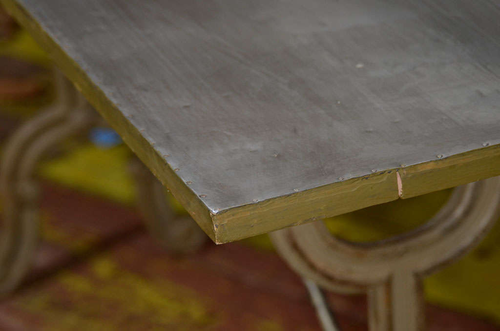 Metal Aix en Provence Table with Zinc Top