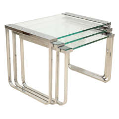 Chrome and Glass Nesting Tables