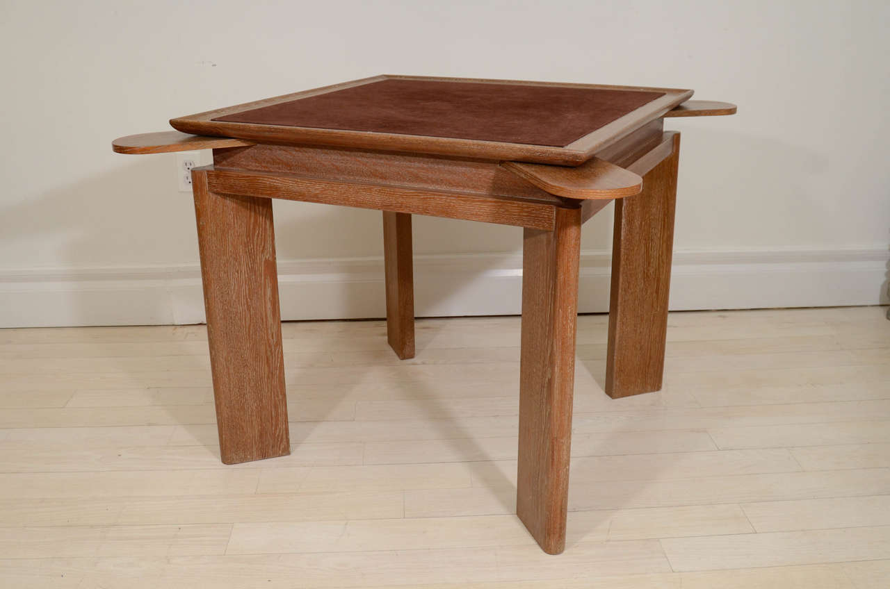Cerused Oak Games Table and Chairs In Excellent Condition In New York, NY