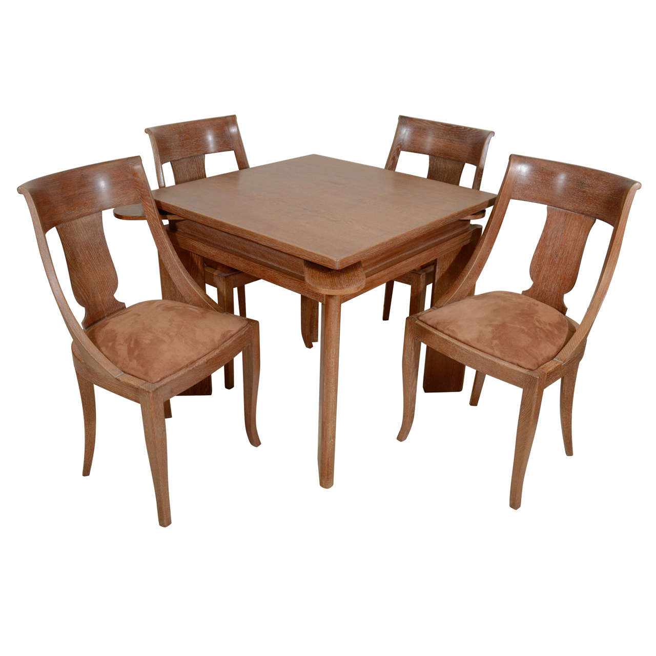 Cerused Oak Games Table and Chairs