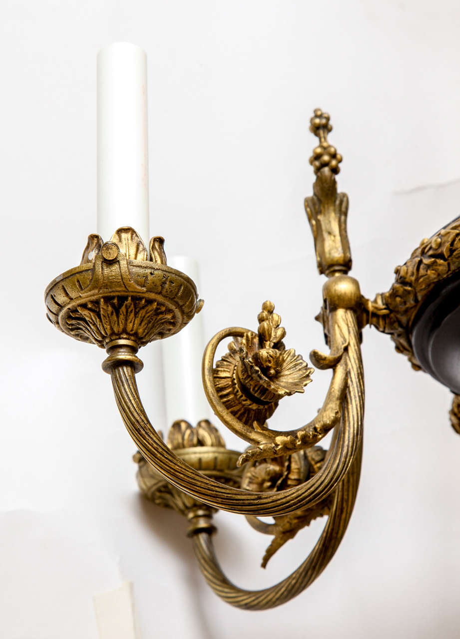 A Six Light French Empire Tole Chandelier In Excellent Condition In New York, NY