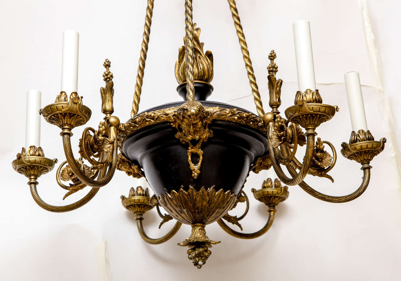 A Six Light French Empire Tole Chandelier 1