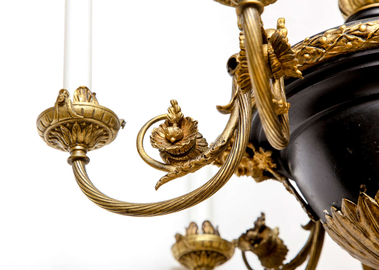 A Six Light French Empire Tole Chandelier 3