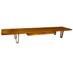 Long John Bench with Drawer by Edward Wormley for Dunbar