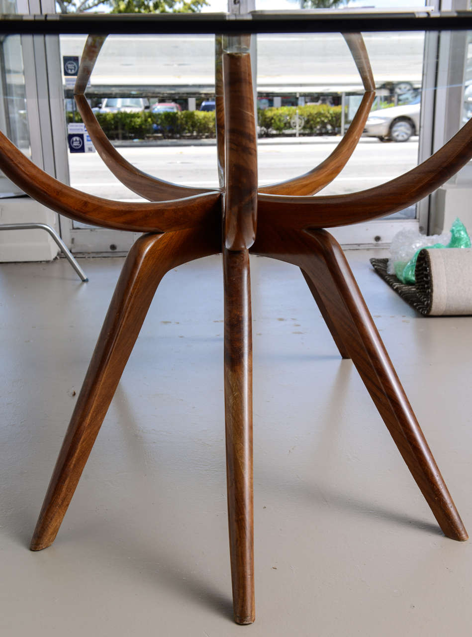 An Italian Modern Mahogany and Glass Dining Table, Italy, Carlo di Carli For Sale 5