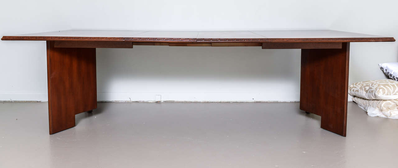 Mid-Century Modern Frank Lloyd Wright Mahogany Extension Dining Table