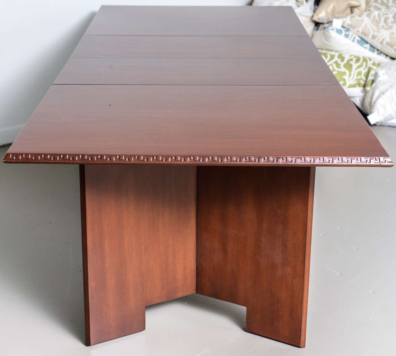 American Frank Lloyd Wright Mahogany Extension Dining Table