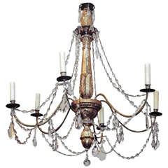 Antique 18th c. Genovese Chandelier with crystal dress 