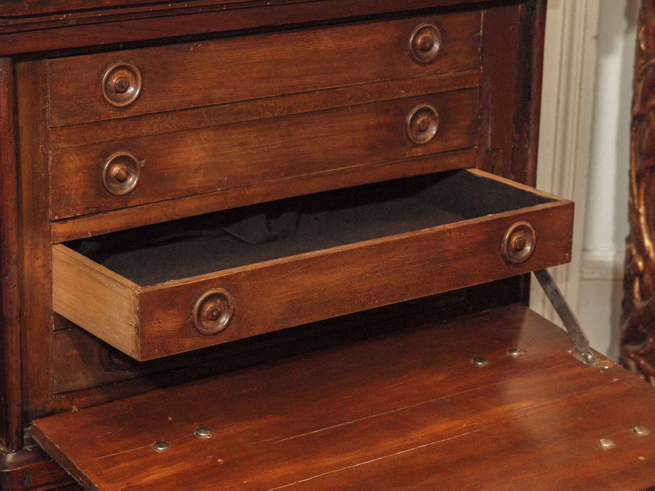 18th Century and Earlier 18th c. Italian Walnut Commodini Now Fitted as a Silver Chest