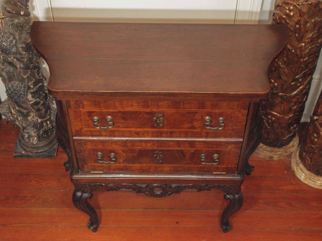 18th c. Italian Walnut Commodini Now Fitted as a Silver Chest 4