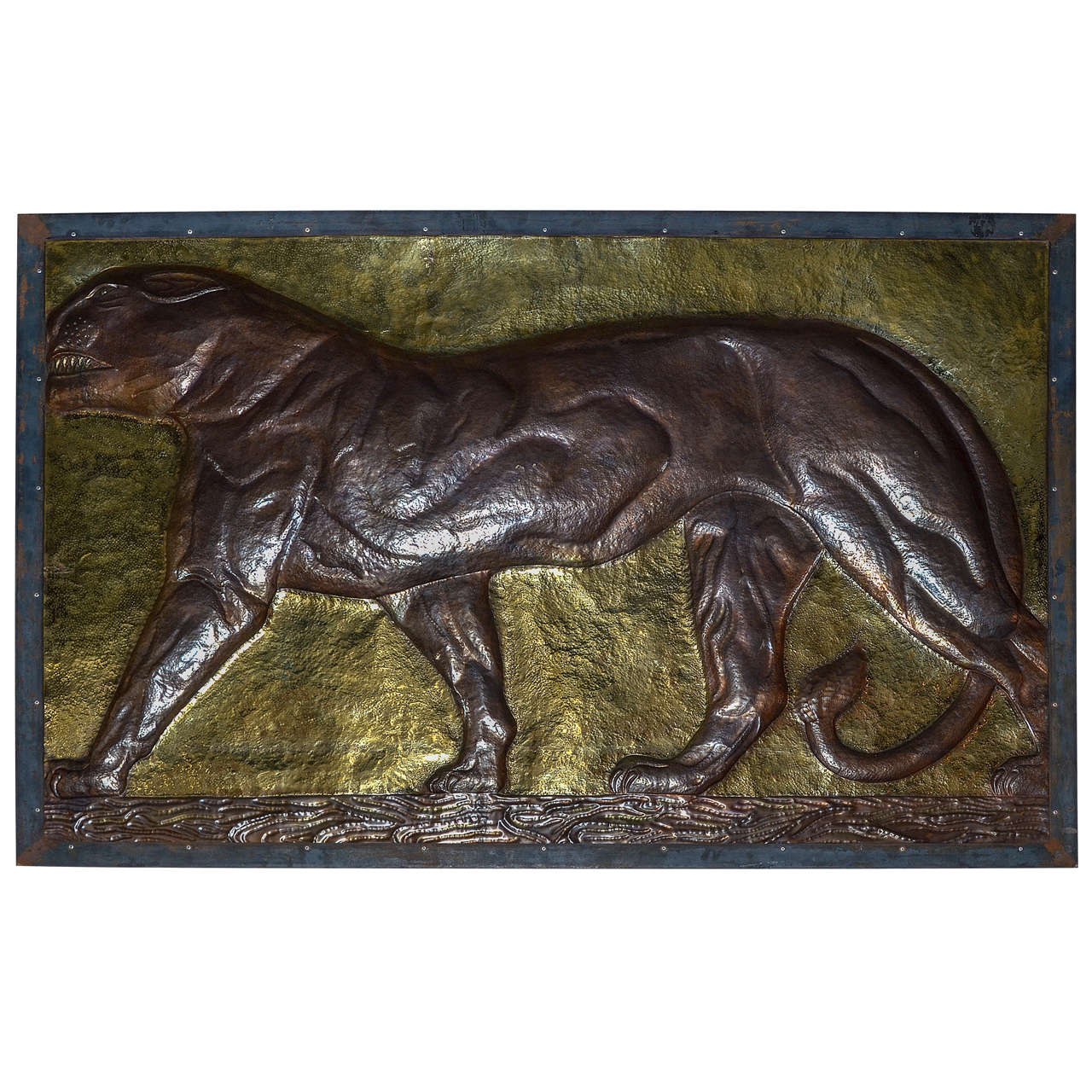 Repoussé Copper Decorative Panel For Sale
