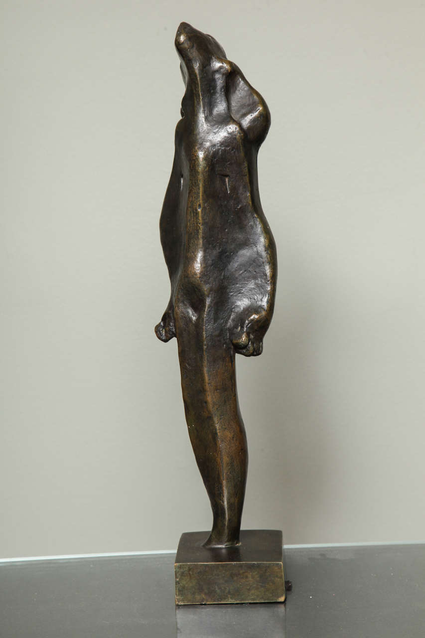 Joseph Csaky (1888-1971).
"L'Esperance" (Hope).
Black patinated bronze, depicting an abstracted nude figure looking upwards, a posthumous cast by Atelier Csaky with Blanchet foundry stamp, numbered edition 3/8. Signed.
Ref: Félix