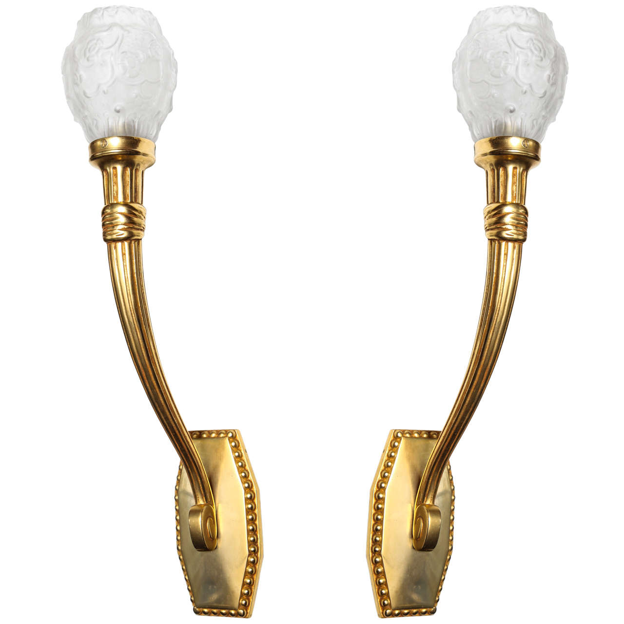 Maurice Dufrêne Elegant Pair of Art Deco Wall Sconces