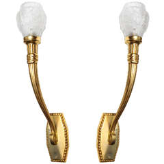 Maurice Dufrêne Elegant Pair of Art Deco Wall Sconces 1