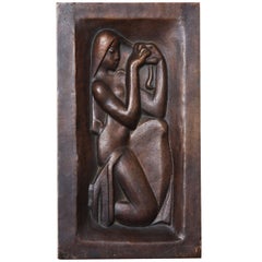 "Femme se peignant" Bronze-Relief by Joseph Csaky