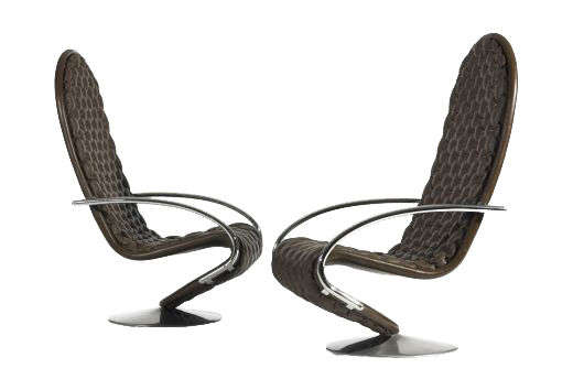 Verner Panton - Pair of 1-2-3 System chairs model F