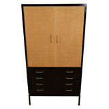 Tall Lacquered Pearwood Cabinet